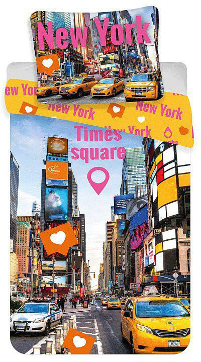 Travel Times Square New York Σετ Μονή Παπλωματοθήκη Βαμβακερή 2 Τεμαχίων 140×200 και 70×90 cm 5905545