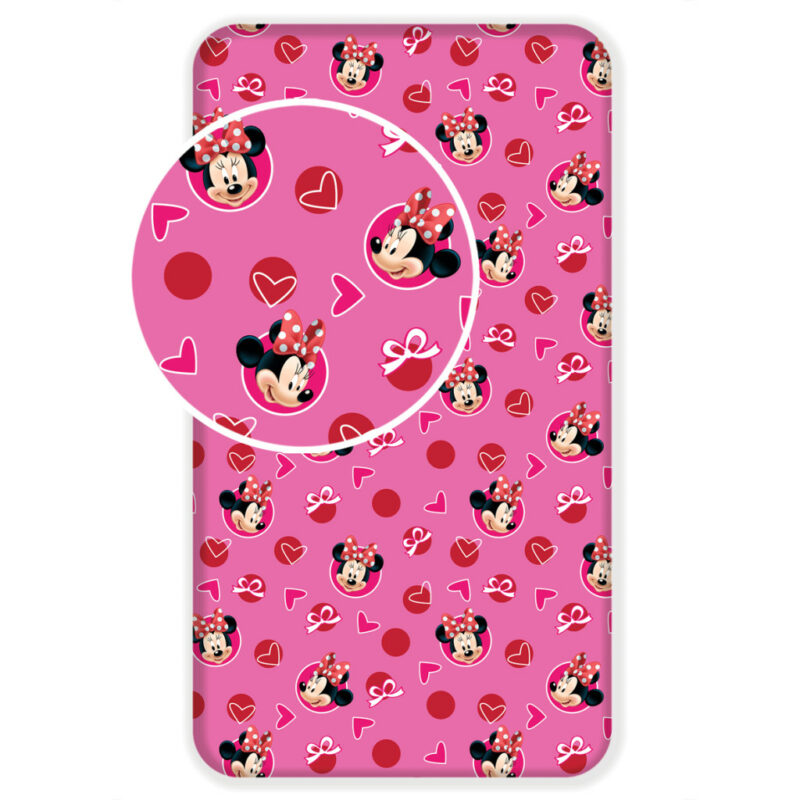 Disney Minnie Hearts παιδικό σεντόνι μονό με λάστιχο 90×200 cm 5879556