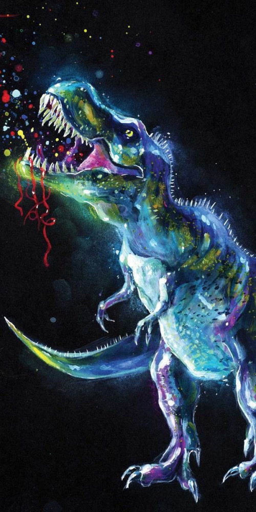 Dinosaur Neon Πετσέτα Μπάνιου & Θαλάσσης 100% Βαμβάκι 70×140 cm 5903755