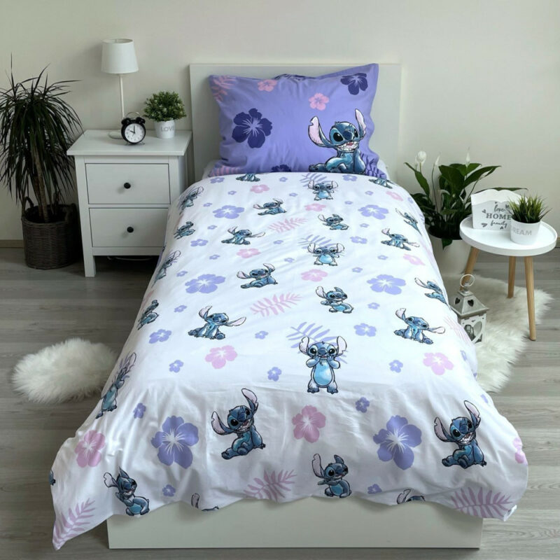 Disney Lilo and Stitch Blooming Σετ Μονή Παπλωματοθήκη Βαμβακερή 2 Τεμαχίων 140×200 και 70×90 cm 5899147