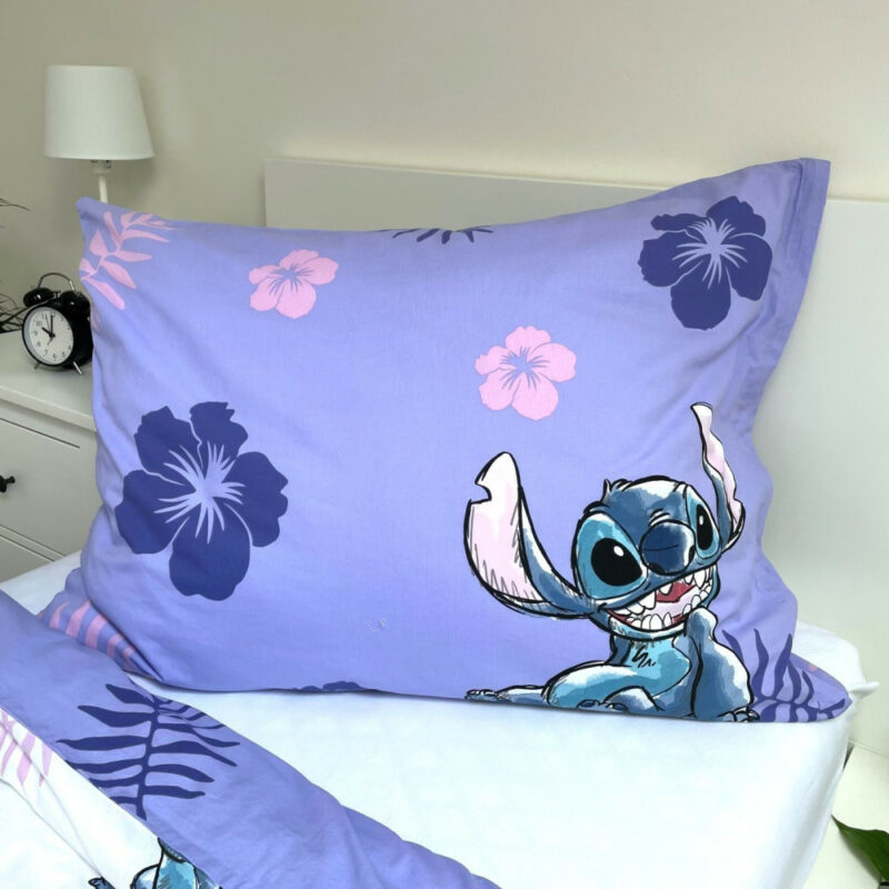 Disney Lilo and Stitch Blooming Σετ Μονή Παπλωματοθήκη Βαμβακερή 2 Τεμαχίων 140×200 και 70×90 cm 5899151