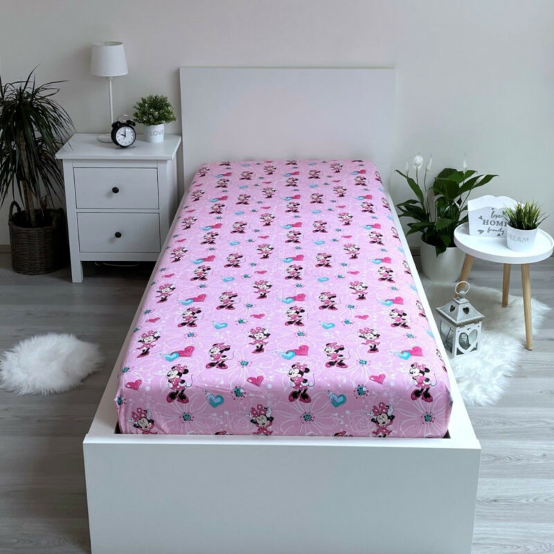 Disney Minnie Flowers παιδικό σεντόνι μονό με λάστιχο 90×200 cm 5879554