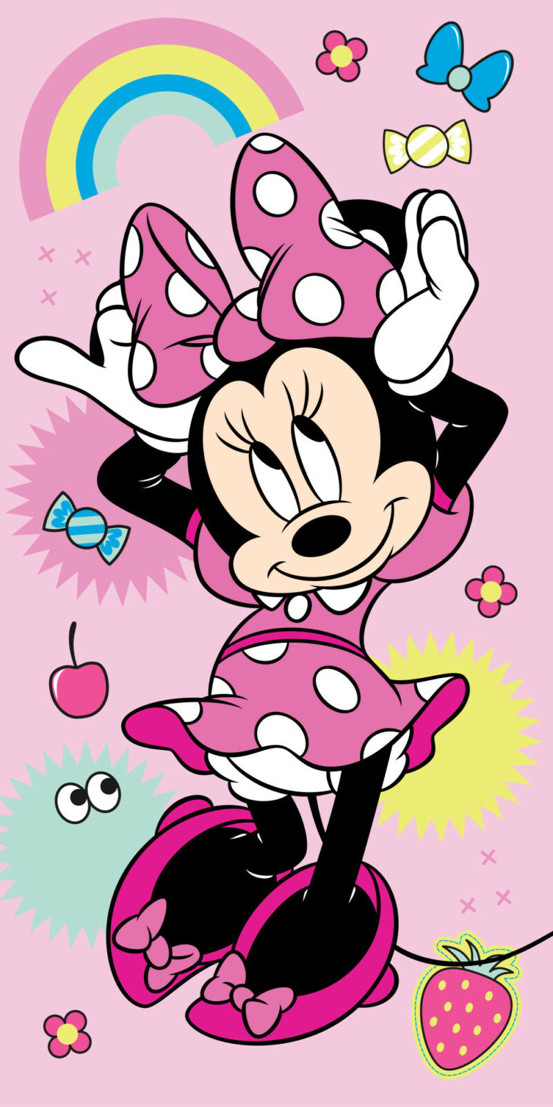 Disney Minnie Rainbow Πετσέτα Μπάνιου & Θαλάσσης 100% Βαμβάκι 70×140 cm 5898242