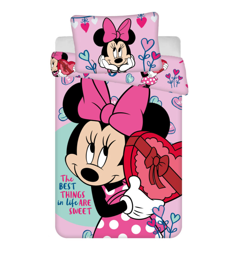 Disney Minnie Sweets Βρεφικό Βαμβακερό Σετ Παπλωματοθήκης 2 Τεμαχίων 100×135 και 40×60 cm 5899601