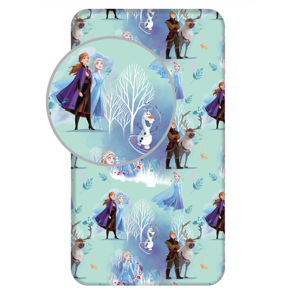 Disney Frozen White Trees παιδικό σεντόνι μονό με λάστιχο 90x200 cm