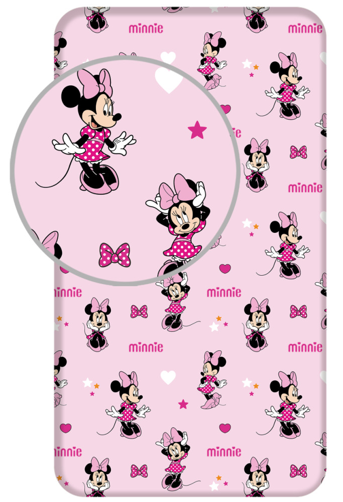 Disney Minnie Pretty in Pink παιδικό σεντόνι μονό με λάστιχο 90×200 cm 5899795
