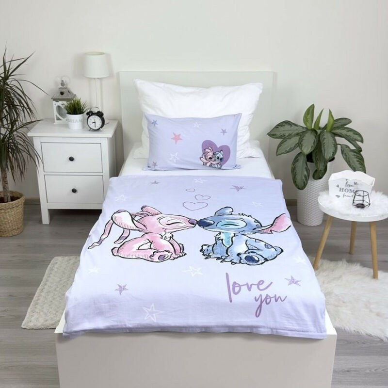 Disney Lilo and Stitch Purple Βρεφικό Βαμβακερό Σετ Παπλωματοθήκης 2 Τεμαχίων 100×135 και 40×60 cm 5885752