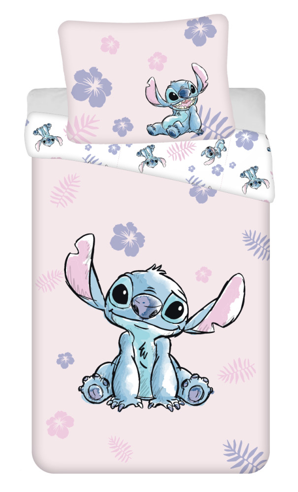 Disney Lilo and Stitch Pink Σετ Μονή Παπλωματοθήκη Βαμβακερή 2 Τεμαχίων 140×200 και 70×90 cm 5899168