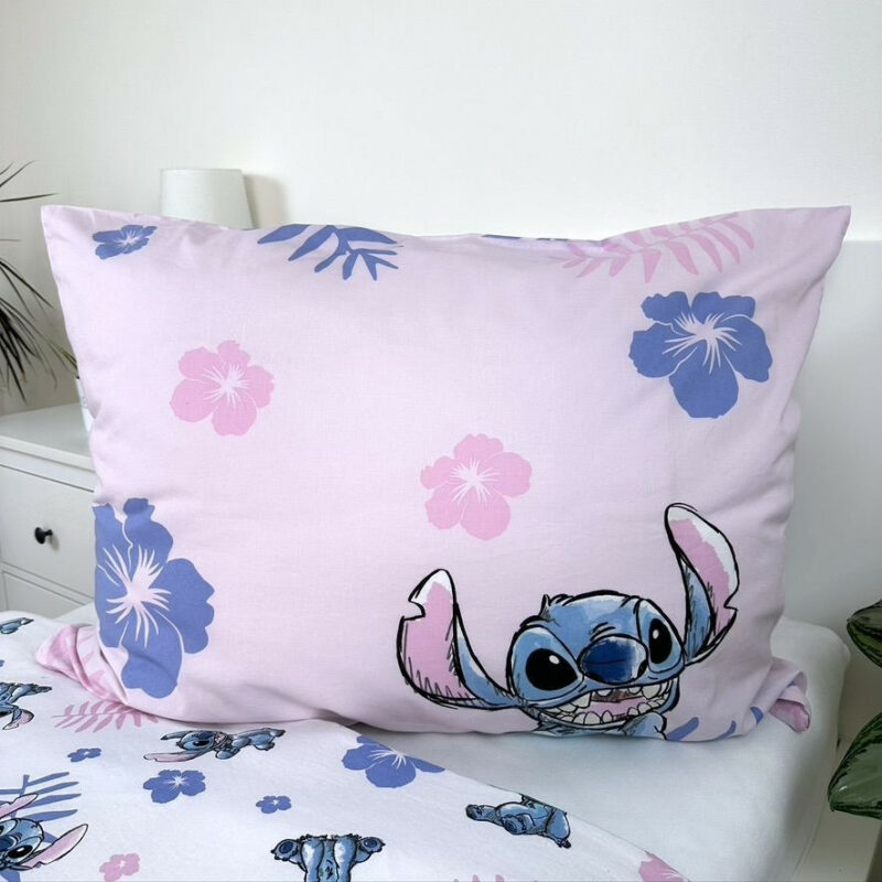 Disney Lilo and Stitch Pink Σετ Μονή Παπλωματοθήκη Βαμβακερή 2 Τεμαχίων 140×200 και 70×90 cm 5899172