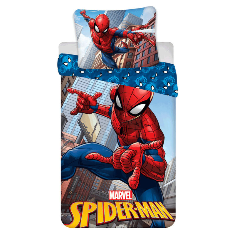 Spiderman City Glider Σετ Μονή Παπλωματοθήκη Βαμβακερή 2 Τεμαχίων 140×200 και 70×90 cm 5899351