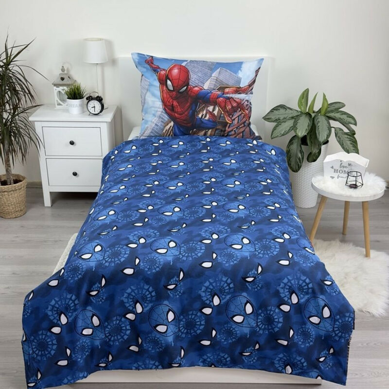 Spiderman City Glider Σετ Μονή Παπλωματοθήκη Βαμβακερή 2 Τεμαχίων 140×200 και 70×90 cm 5899357