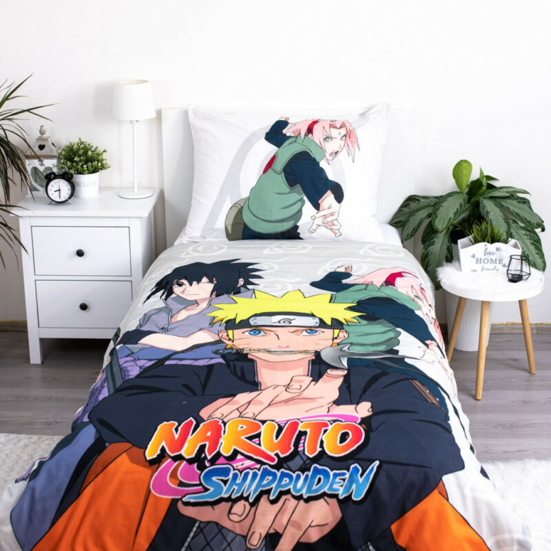 Naruto United Σετ Μονή Παπλωματοθήκη Βαμβακερή 2 Τεμαχίων 140×200 και 70×90 cm 5873950