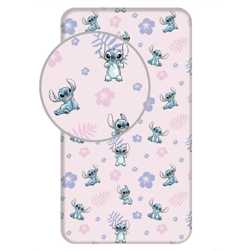 Disney Lilo and Stitch Pink παιδικό σεντόνι μονό με λάστιχο 90×200 cm 5879547