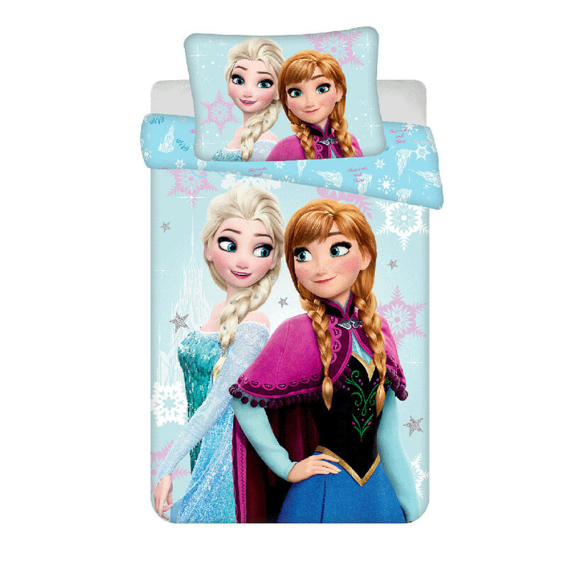 Disney Frozen Light Blue Βρεφικό Βαμβακερό Σετ Παπλωματοθήκης 2 Τεμαχίων 100×135 και 40×60 cm 5899491