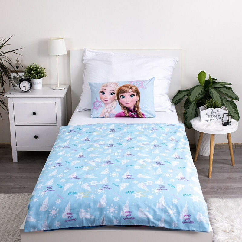Disney Frozen Light Blue Βρεφικό Βαμβακερό Σετ Παπλωματοθήκης 2 Τεμαχίων 100×135 και 40×60 cm 5899494