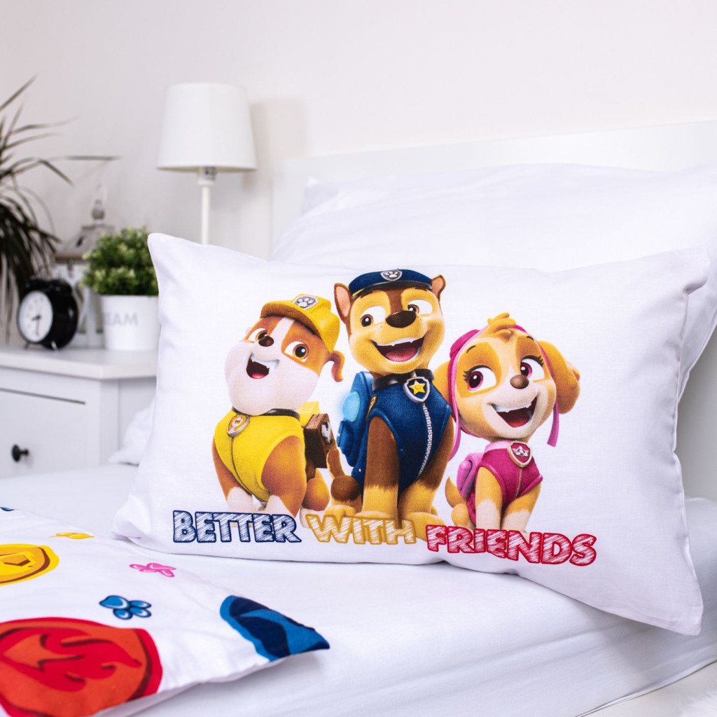 Paw Patrol Teamwork Βρεφικό Βαμβακερό Σετ Παπλωματοθήκης 2 Τεμαχίων 100×135 και 40×60 cm