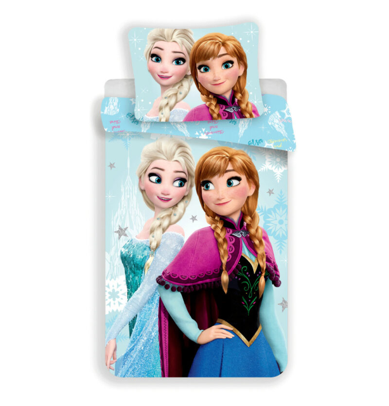 Disney Frozen Light Blue Σετ Μονή Παπλωματοθήκη Βαμβακερή 2 Τεμαχίων 140×200 και 70×90 cm 5873841