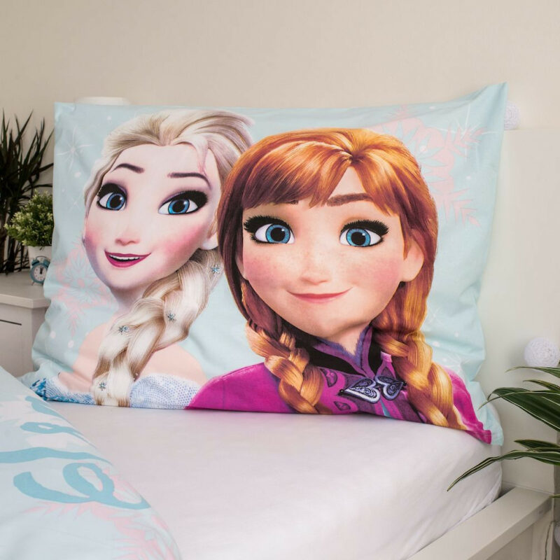 Disney Frozen Light Blue Σετ Μονή Παπλωματοθήκη Βαμβακερή 2 Τεμαχίων 140×200 και 70×90 cm 5873844
