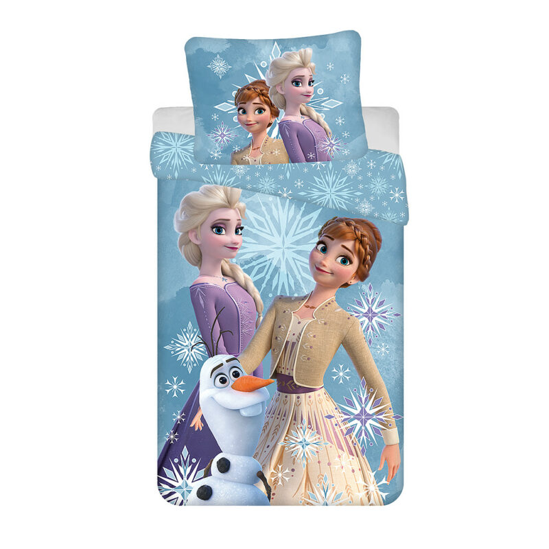 Disney Frozen White Snowflake Βρεφικό Βαμβακερό Σετ Παπλωματοθήκης 2 Τεμαχίων 100×135 και 40×60 cm 5899507