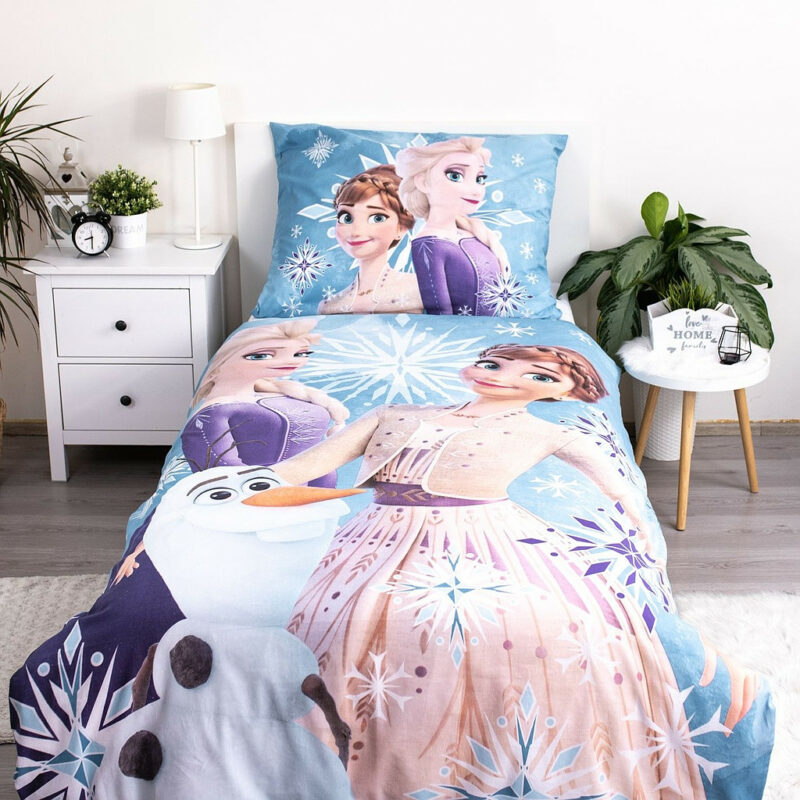 Disney Frozen White Snowflake Βρεφικό Βαμβακερό Σετ Παπλωματοθήκης 2 Τεμαχίων 100×135 και 40×60 cm 5899509