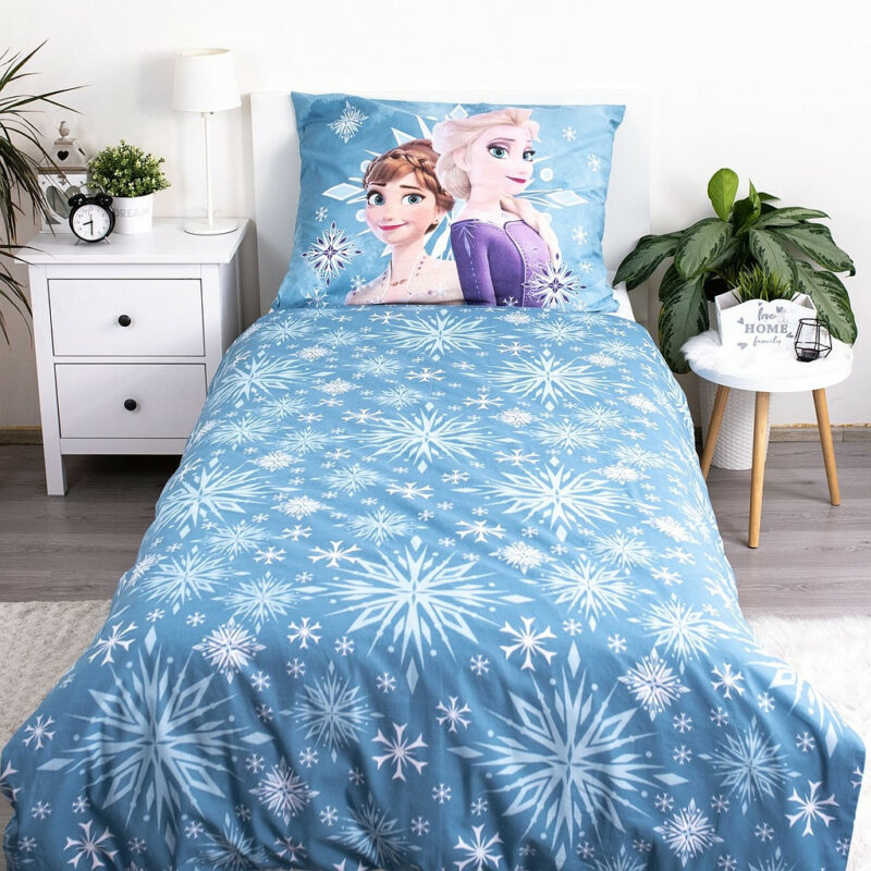 Disney Frozen White Snowflake Βρεφικό Βαμβακερό Σετ Παπλωματοθήκης 2 Τεμαχίων 100×135 και 40×60 cm 5899512