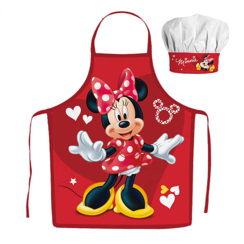 Disney Minnie Red Hearts Παιδικό Σετ Ποδιάς Μαγειρικής 2 Τεμαχίων Μεγέθη 3 έως 8 ετών
