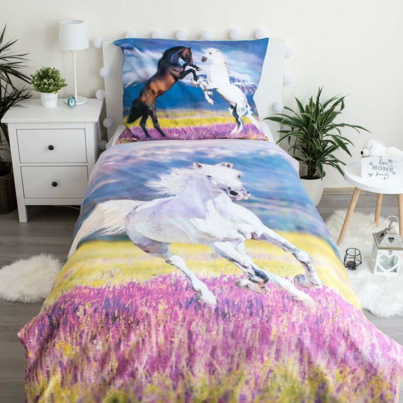 Horses Meadow Σετ Μονή Παπλωματοθήκη Βαμβακερή 2 Τεμαχίων 140×200 και 70×90 cm 5905529