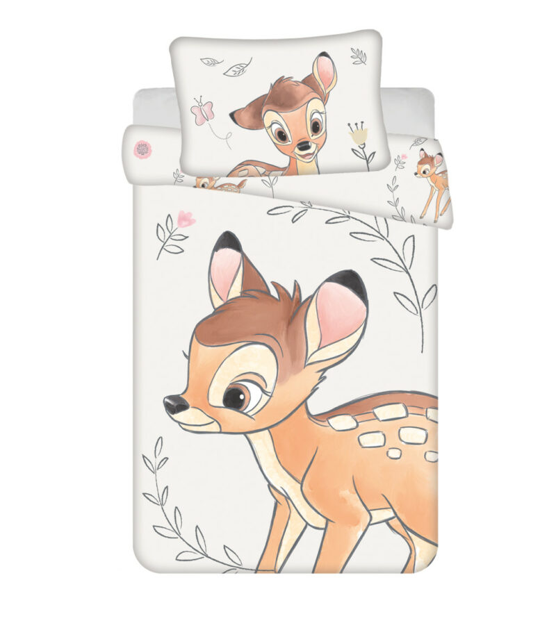 Disney Bambi Beige Βρεφικό Βαμβακερό Σετ Παπλωματοθήκης 2 Τεμαχίων 100×135 και 40×60 cm 5879466