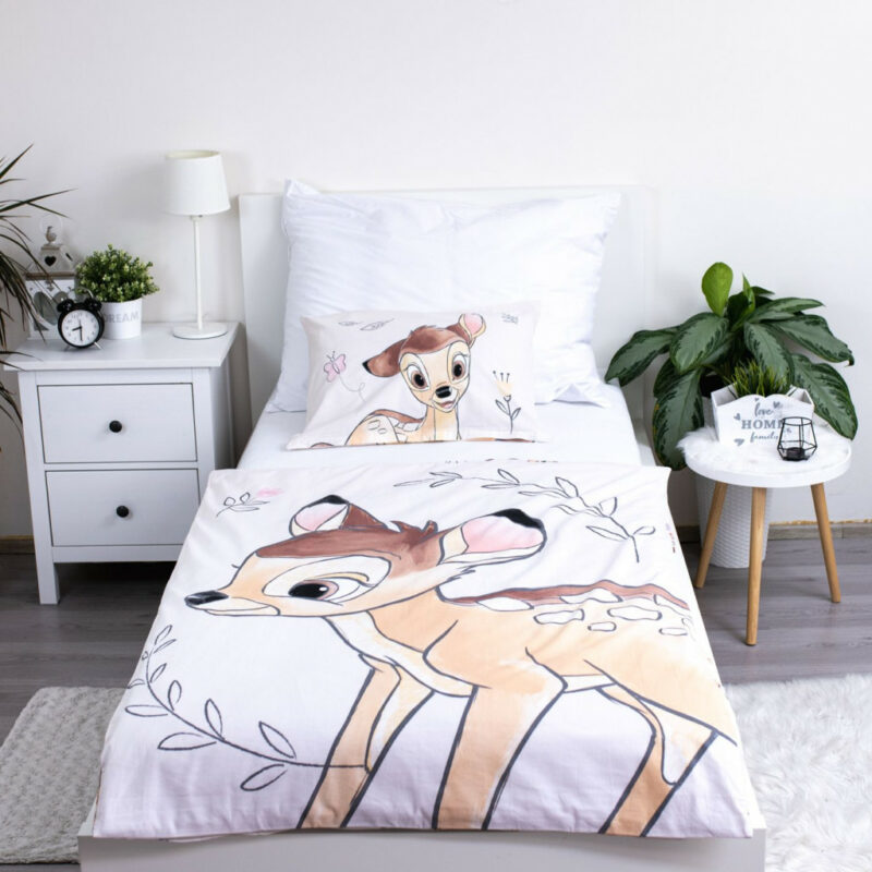 Disney Bambi Beige Βρεφικό Βαμβακερό Σετ Παπλωματοθήκης 2 Τεμαχίων 100×135 και 40×60 cm 5879468