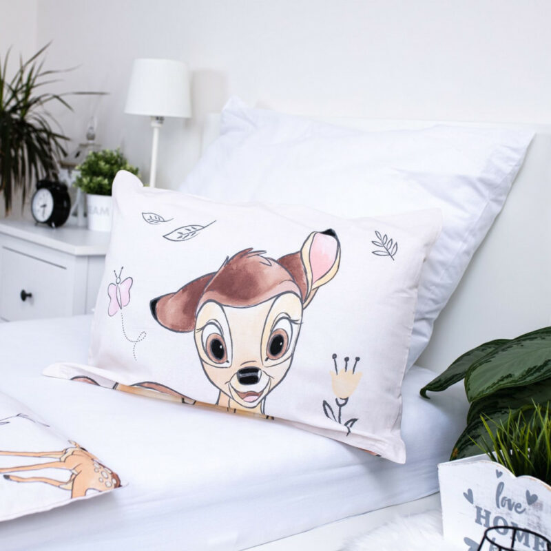Disney Bambi Beige Βρεφικό Βαμβακερό Σετ Παπλωματοθήκης 2 Τεμαχίων 100×135 και 40×60 cm 5879472