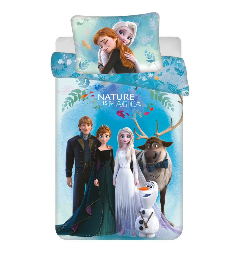 Disney Frozen Nature is Magical Βρεφικό Βαμβακερό Σετ Παπλωματοθήκης 2 Τεμαχίων 100×135 και 40×60 cm 5879484
