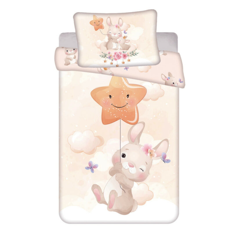 Rabbit Star Βρεφικό Βαμβακερό Σετ Παπλωματοθήκης 2 Τεμαχίων 100×135 και 40×60 cm 5903935