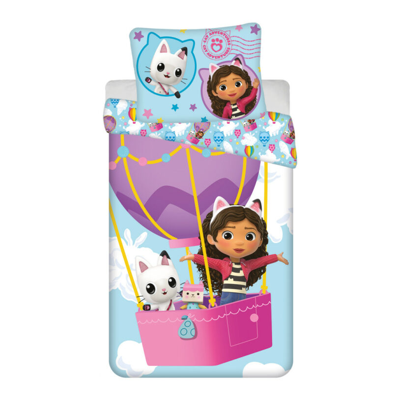 Gabby’s Dollhouse Balloon Σετ Μονή Παπλωματοθήκη Βαμβακερή 2 Τεμαχίων 140×200 και 70×90 cm 5881495