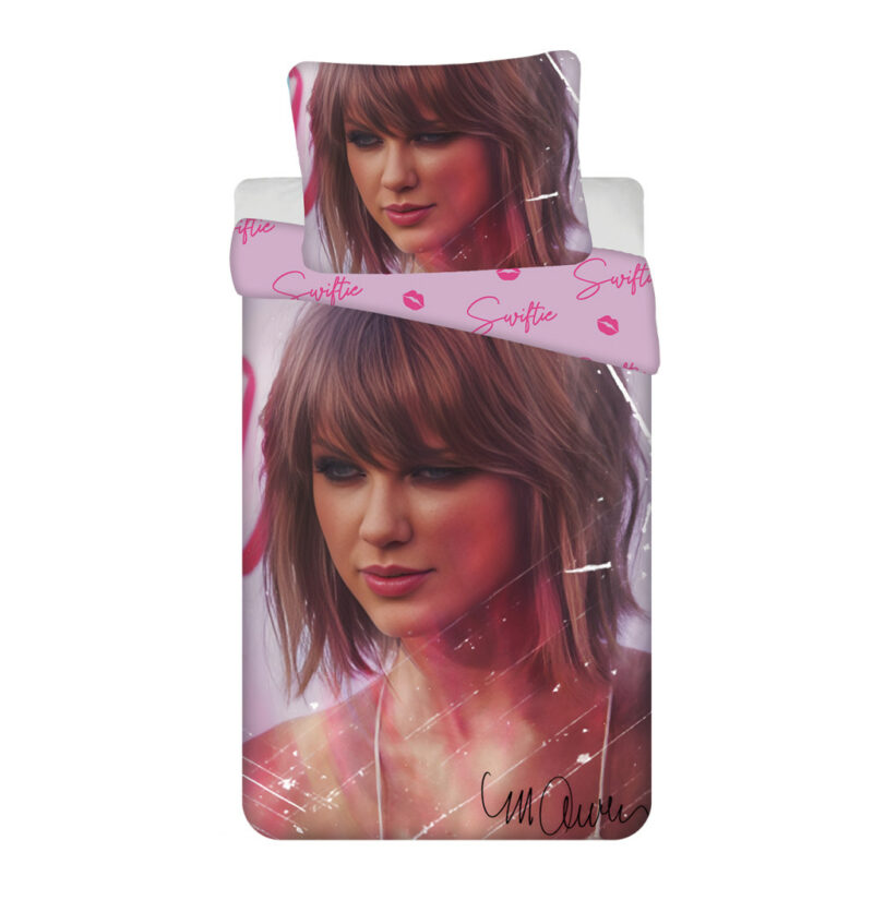 Taylor Swift Swiftie Σετ Μονή Παπλωματοθήκη Βαμβακερή 2 Τεμαχίων 140×200 και 70×90 cm 5882569