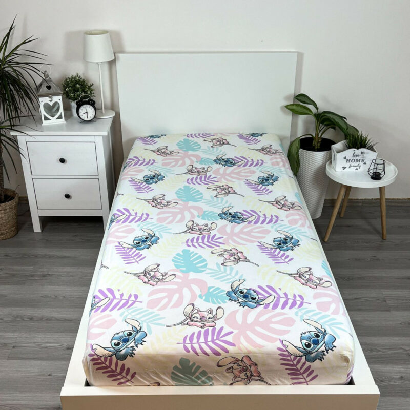 Disney Lilo and Stitch Leaves Ελαστικό σεντόνι 90×200 cm 5899786