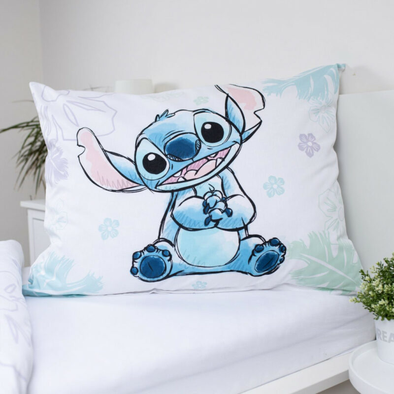 Disney Lilo and Stitch Ohana White Σετ Μονή Παπλωματοθήκη Βαμβακερή 2 Τεμαχίων 140×200 και 70×90 cm 5881491