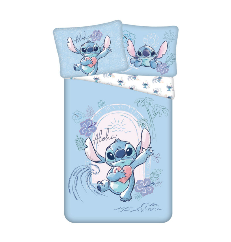 Disney Lilo and Stitch Wave Σετ Μονή Παπλωματοθήκη Βαμβακερή 2 Τεμαχίων 140×200 και 70×90 cm 5881820