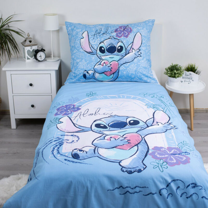 Disney Lilo and Stitch Wave Σετ Μονή Παπλωματοθήκη Βαμβακερή 2 Τεμαχίων 140×200 και 70×90 cm 5881821