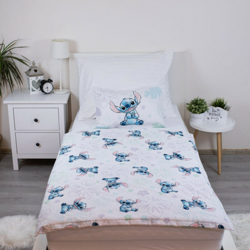 Disney Lilo and Stitch Ohana White Βρεφικό Βαμβακερό Σετ Παπλωματοθήκης 2 Τεμαχίων 100×135 και 40×60 cm 5899553