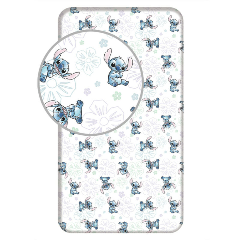 Disney Lilo and Stitch Ohana White παιδικό σεντόνι μονό με λάστιχο 90×200 cm 5881512