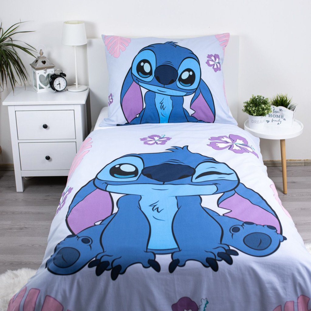 Disney Lilo and Stitch Cute Σετ Μονή Παπλωματοθήκη Βαμβακερή 2 Τεμαχίων 140×200 και 70×90 cm
