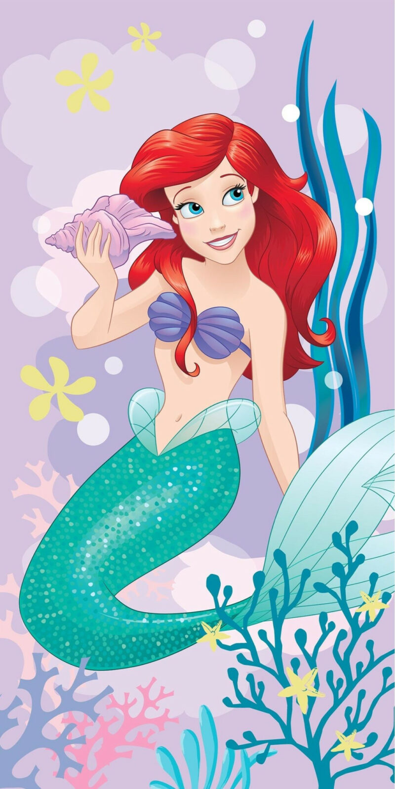 Disney Princess Ariel Pink Πετσέτα Μπάνιου & Θαλάσσης 100% Βαμβάκι 70×140 cm 5903761