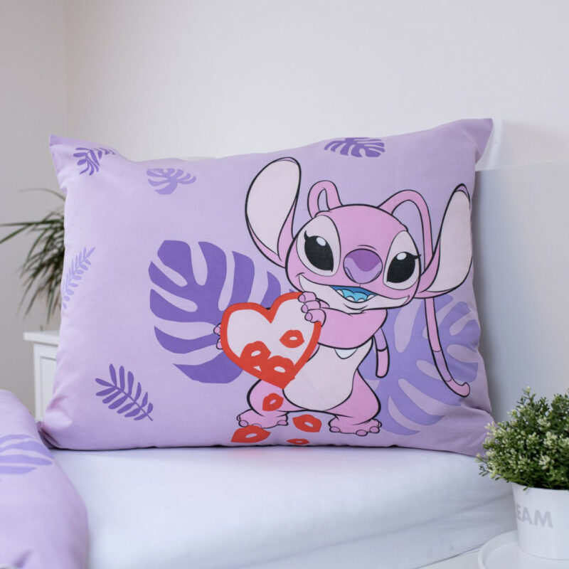 Disney Lilo and Stitch Kiss Σετ Μονή Παπλωματοθήκη Βαμβακερή 2 Τεμαχίων 140×200 και 70×90 cm 5899166