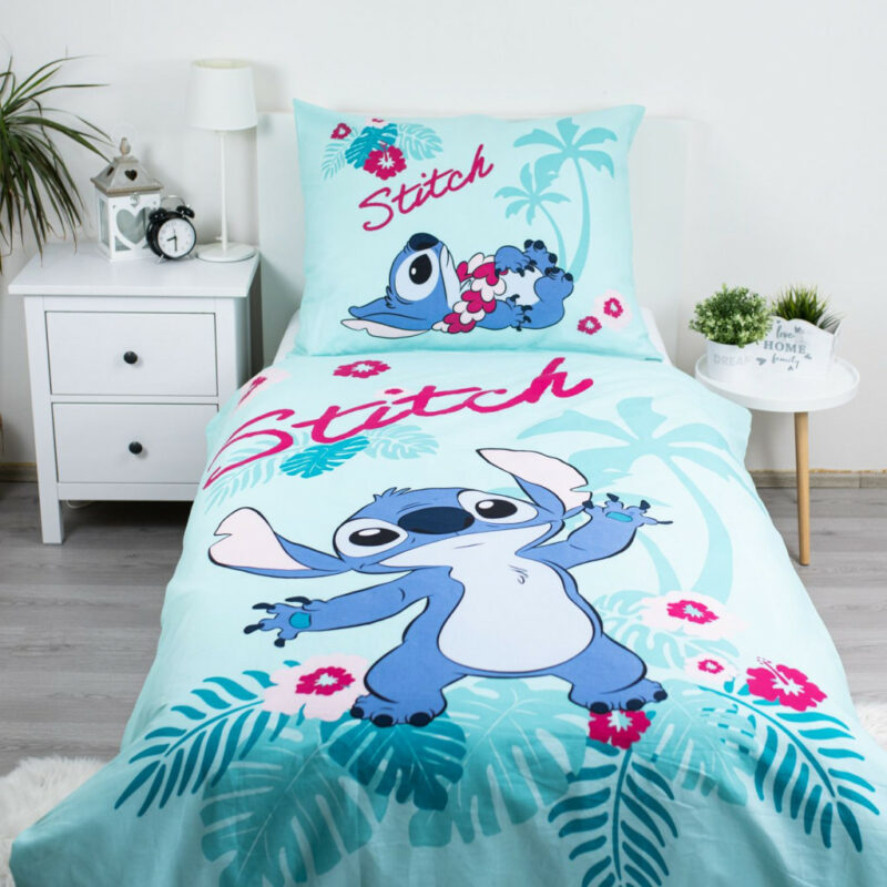 Disney Lilo and Stitch Hawaii Σετ Μονή Παπλωματοθήκη Βαμβακερή 2 Τεμαχίων 140×200 και 70×90 cm 5886227