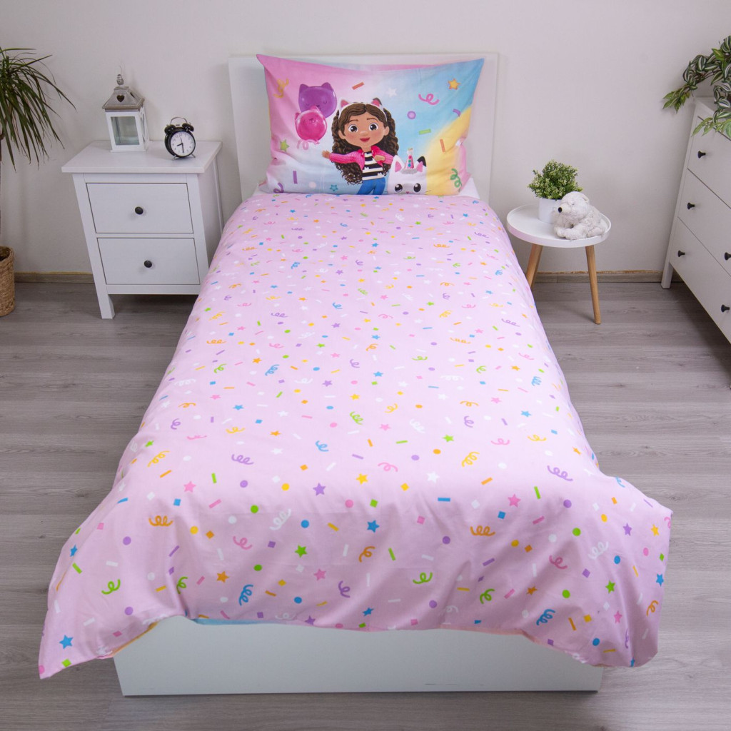 Gabby's Dollhouse Rainbow Σετ Μονή Παπλωματοθήκη Βαμβακερή 2 Τεμαχίων 140×200 και 70×90 cm