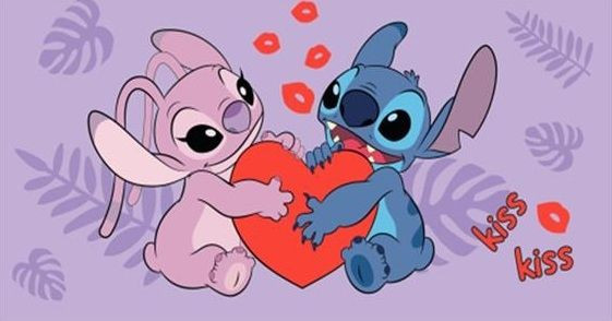 Disney Lilo & Stitch Kiss Πετσέτα Μπάνιου & Θαλάσσης 100% Βαμβάκι 70×140 cm 5903774