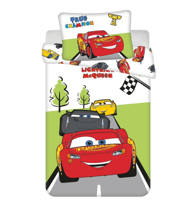 Disney Cars Champion Βρεφικό Βαμβακερό Σετ Παπλωματοθήκης 2 Τεμαχίων 100×135 και 40×60 cm 5886250