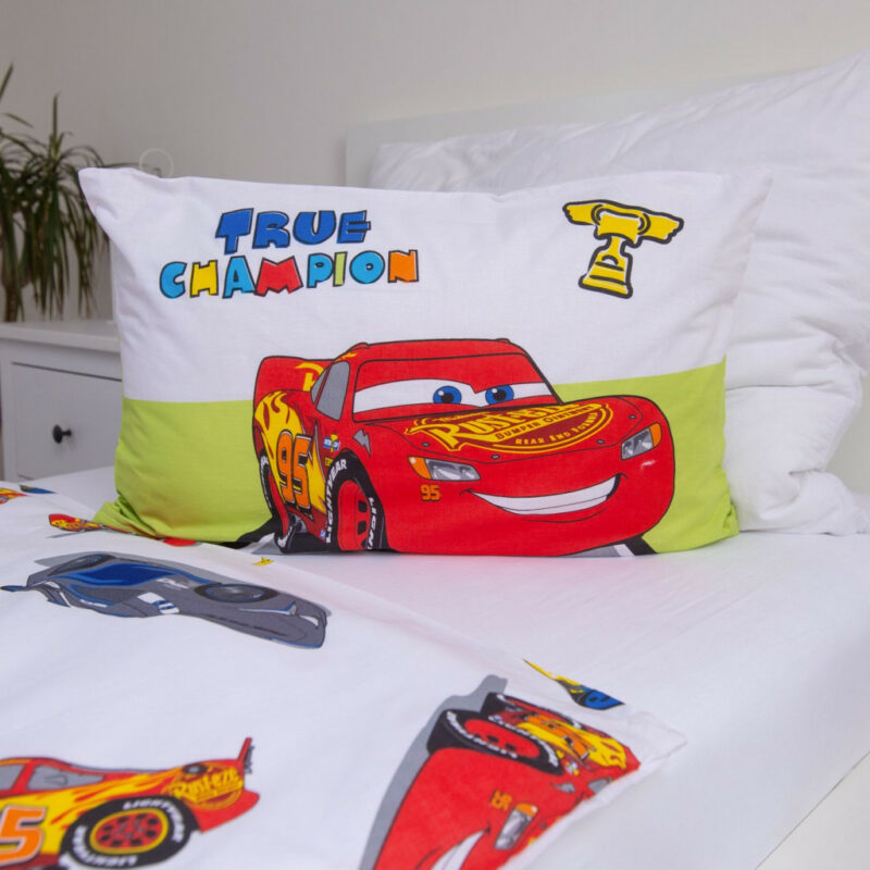 Disney Cars Champion Βρεφικό Βαμβακερό Σετ Παπλωματοθήκης 2 Τεμαχίων 100×135 και 40×60 cm 5886253