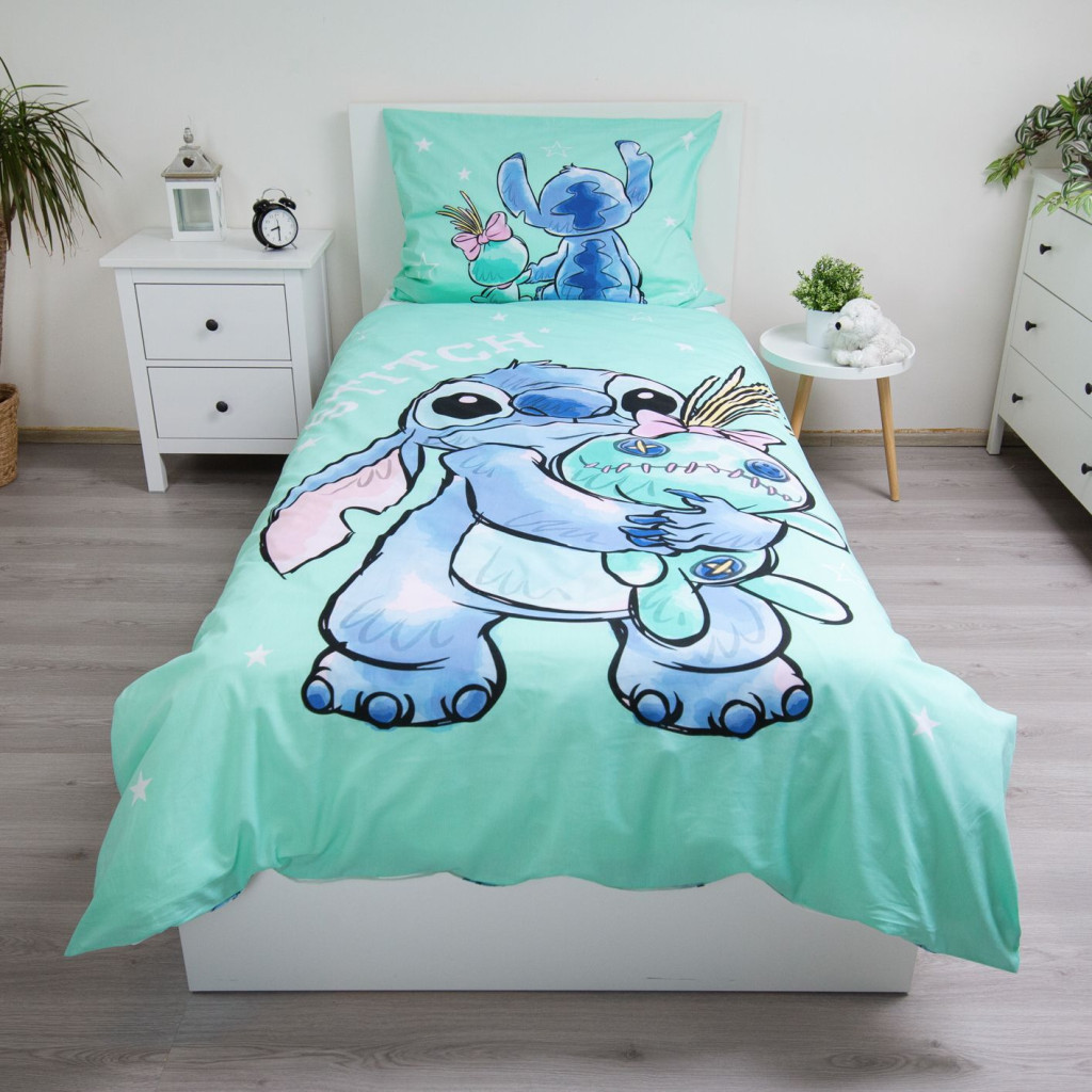 Disney Lilo and Stitch Buddies Σετ Μονή Παπλωματοθήκη Βαμβακερή 2 Τεμαχίων 140×200 και 70×90 cm