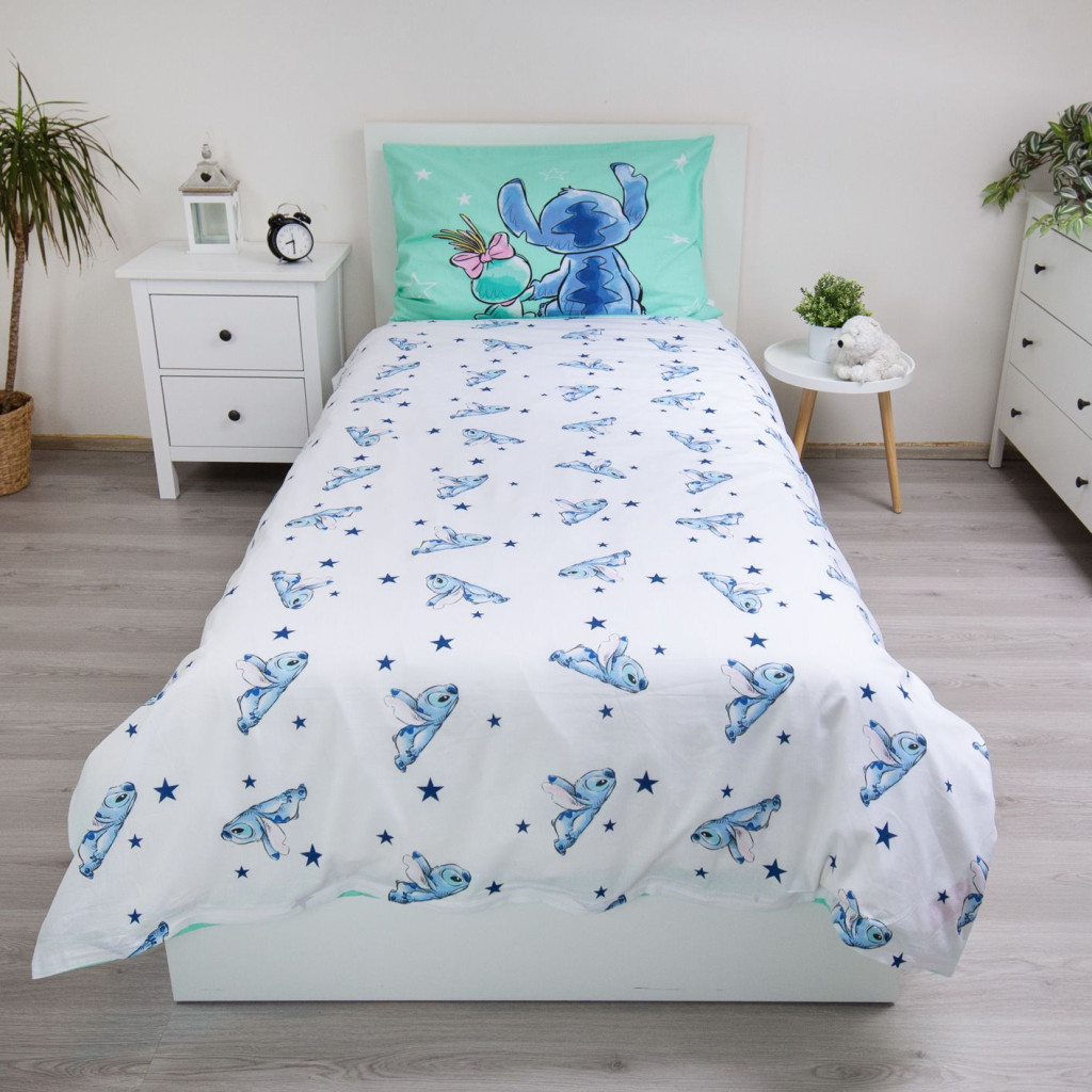 Disney Lilo and Stitch Buddies Σετ Μονή Παπλωματοθήκη Βαμβακερή 2 Τεμαχίων 140×200 και 70×90 cm